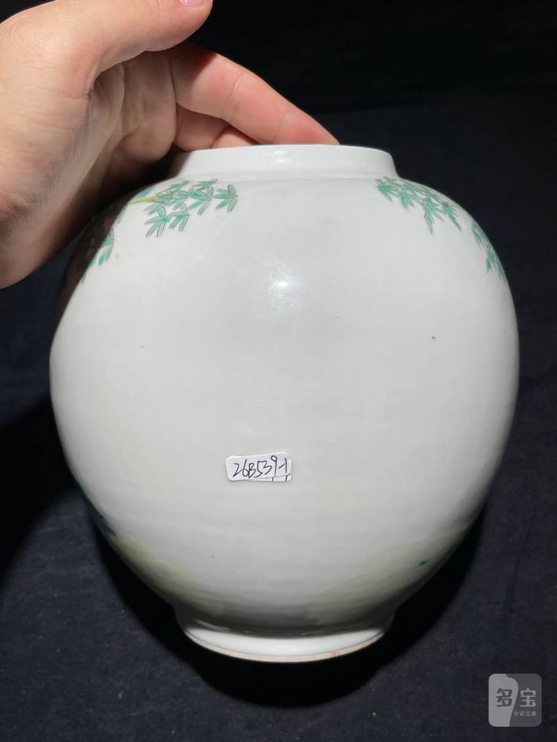 民国 粉彩竹林七贤纹皮灯一对 - 图4